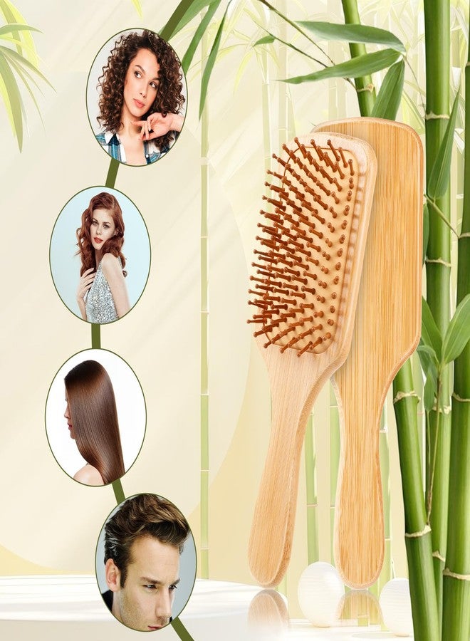 BOHUIZ 20 Pcs Bamboo Hair Brush, Bulk Wooden Hair Brush Anti-Static Wooden Paddle Brush for Scalp Massage Detangling DIY Engraving Gifts for Women Men Kids All Hair Types - Image 5